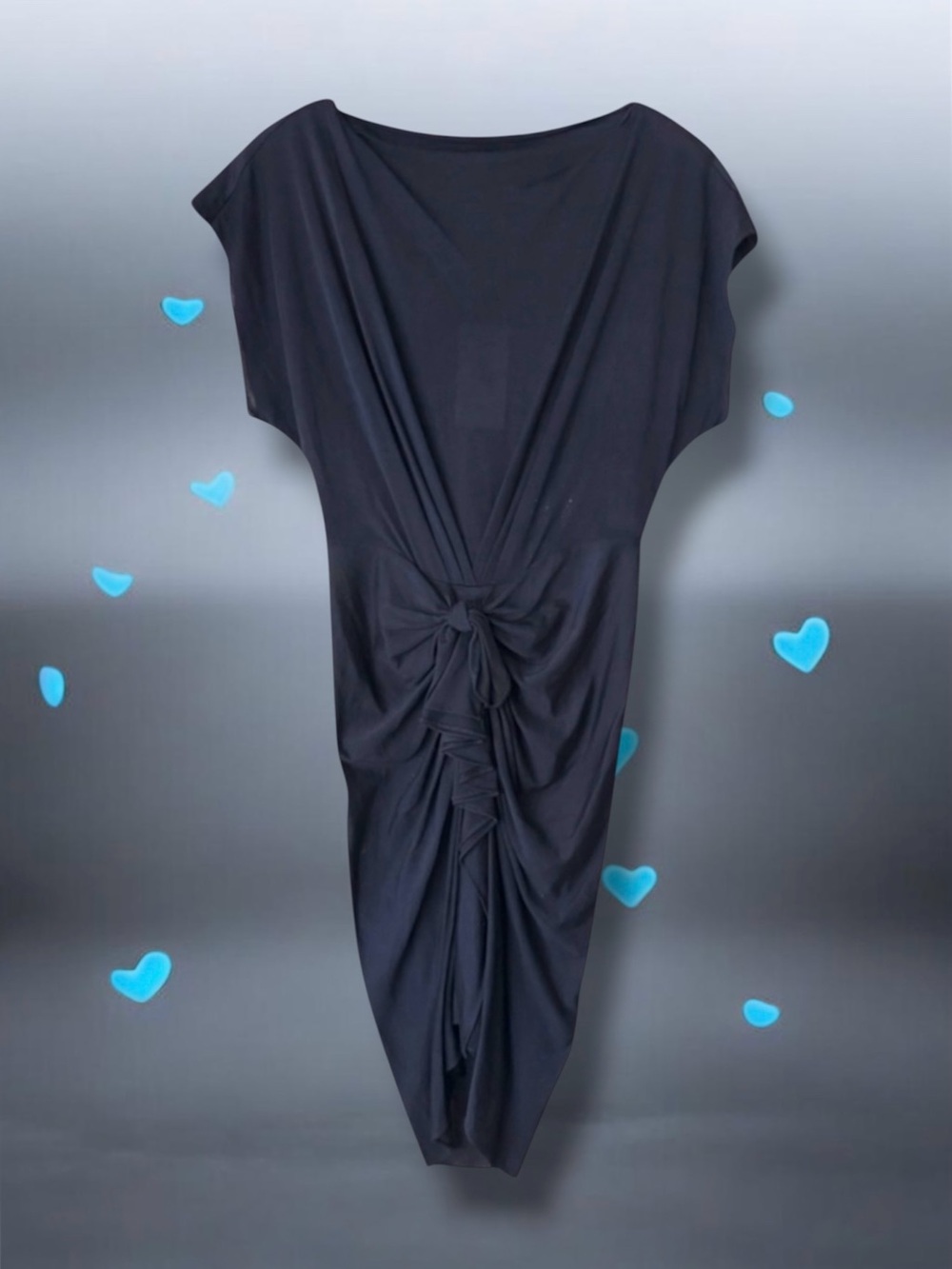 🆕💕3.1 Phillip Lim Silk-Cotton Tie Front Ruffle Mini Dress • NAVY • XS • NWT